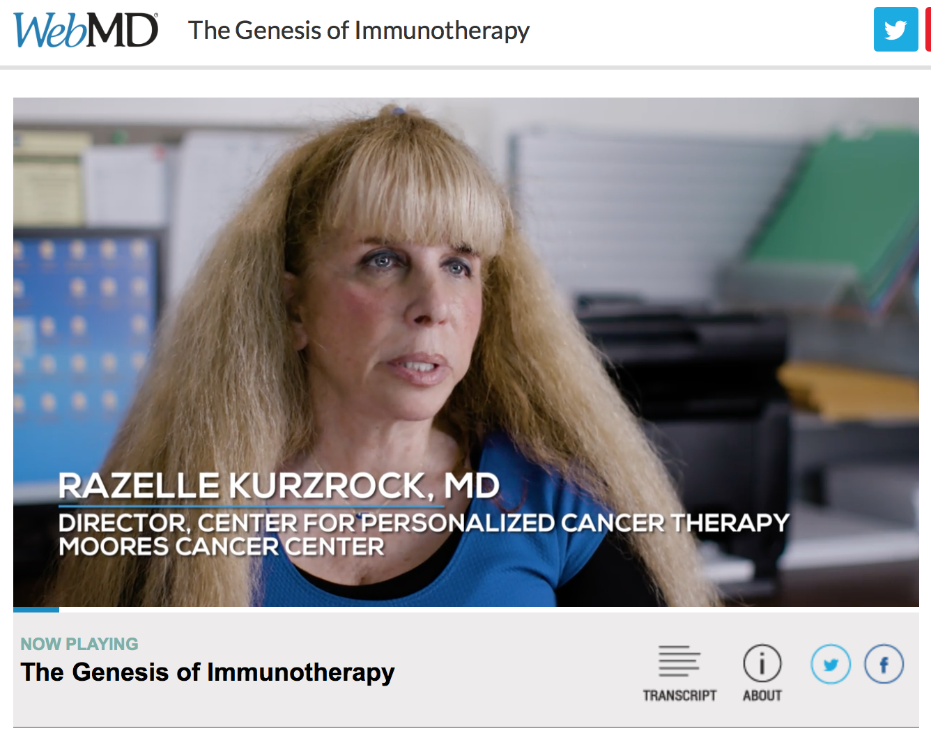 CureMatch Co-Founder In WebMD Video "The Genesis Of Immunotherapy"